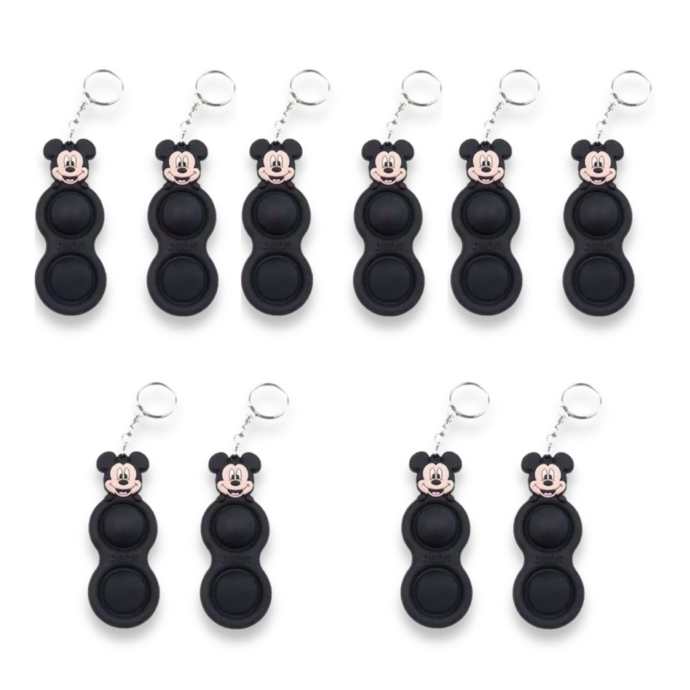 (10) Lot of Mickey Mouse Wholesale Simple Dimple Keychain Push Pop Fidget Toy